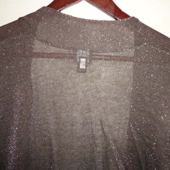 Eileen Fisher Open Duster XS Metallic Brownish Semi-Sheer - Picture 11 of 16